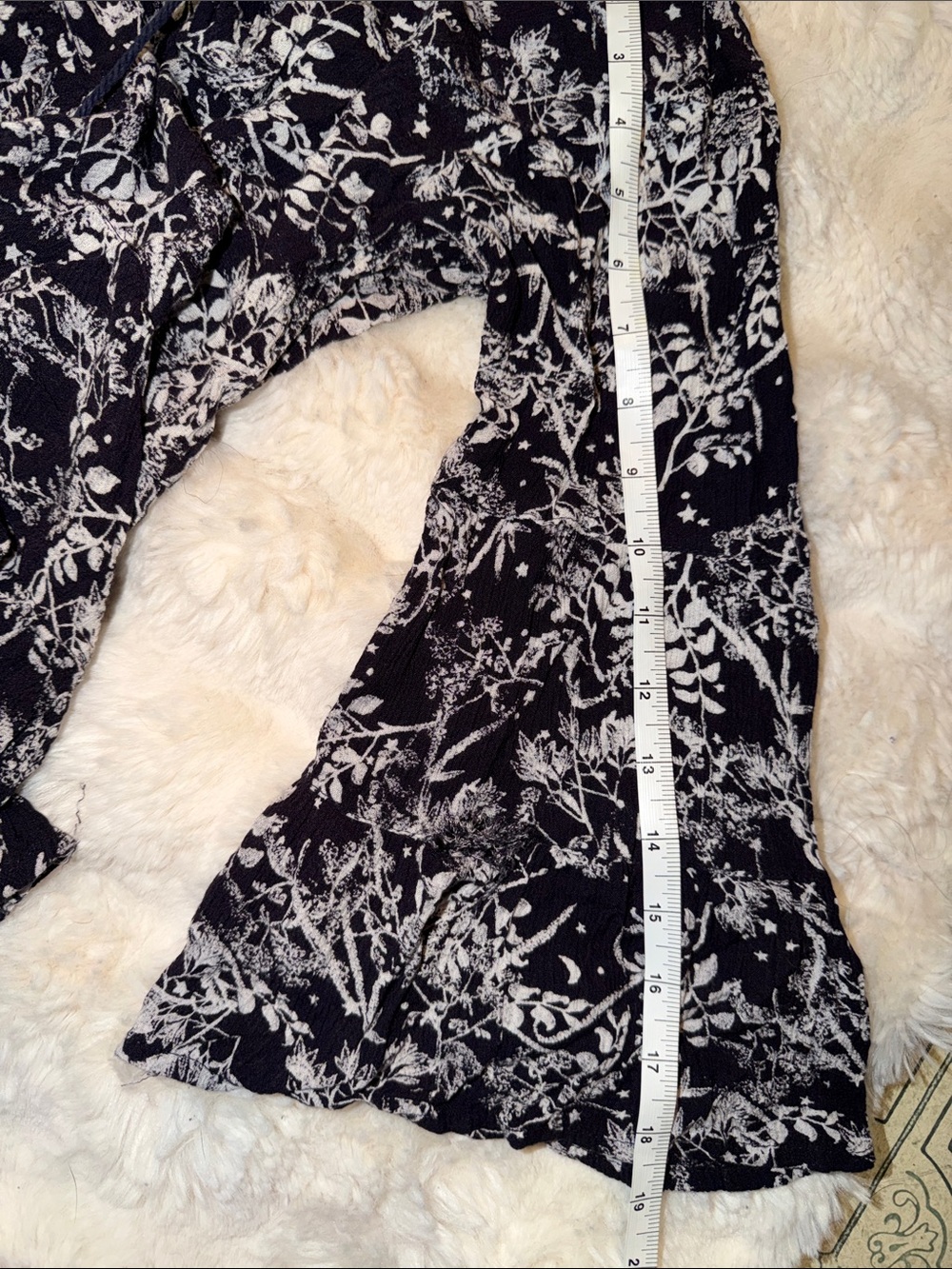 Boho Black Floral Tie-Front Peasant Tunic - Picture 6 of 8